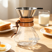 Cafetière manuelle domestique avec verre borosilicate de haute qualité, système de filtration américain, tasse filtrante et pot de partage