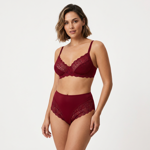 Ropa Interior Sexy para Mujer Madura, Pantalones Cortos Sin Costuras, Transparentes, con Bordado de Encaje, Lencería Sexy de Encaje para Mujer - Product Image 5