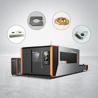 Découpeuse laser industrielle CNC automatique à double table entièrement encastrée pour tôles d'acier au carbone