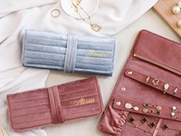 Pochette à maquillage personnalisée haut de gamme, sac à bijoux personnalisé pour colliers et boucles d'oreilles, idéal pour les cadeaux d'entreprise, cadeaux pour relations VIP