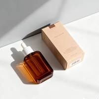 Botol Kaca Frosted 50ml Kelas Atas untuk Minyak Pertumbuhan Rambut, Kutikula, dan Jenggot, Wadah Serum Kutikula Kosong dengan Pipet, Kemasan Botol