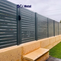 Panneaux de clôture horizontaux en aluminium noir thermolaqué de 1,8 m pour l'extérieur, pour maisons, sans entretien, vente en gros directe usine