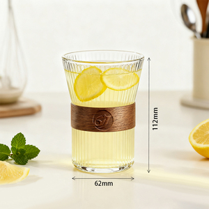 Hot bán 6oz-12oz sọc dọc rõ ràng Glass cup không thường xuyên cà phê Mug lạnh uống cup nước giải khát cup Latte nước trái cây Mug - Product Image 5