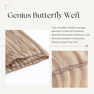 <span class=keywords><strong>Precio</strong></span> al por mayor 13a Cabello ruso de un solo donante, doblemente estirado, cutícula alineada, trama invisible tipo piel Genius Weft XO Hole Weft - Product Image 6