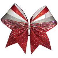 Noeuds de cheerleading personnalisés OEM, légers, avec paillettes métalliques, logo personnalisé, rose multicolore |   Équipe de compétition All Star, faible MOQ, livraison rapide