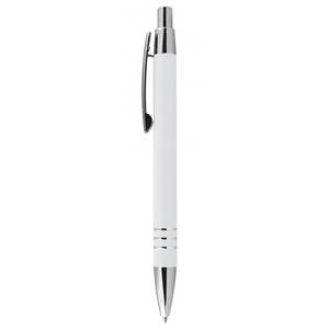 Bolígrafo deportivo de aluminio blanco con punta de metal, bolígrafo promocional novedoso para empresas con diseño de pluma y cuerpo deportivo - Product Image 2