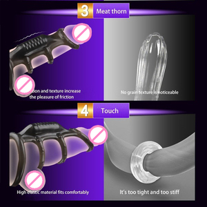 Anel Peniano de Silicone com Marca Privada - Vibrador Reutilizável Mais Forte Brinquedo Sexy para Homens Atrasar Ejaculação Estimular Personalizado - Product Image 4
