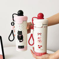 650ml dessin animé mignon enfants boule couvercle 316 Double couche en acier inoxydable thermos tasse Portable isolé tasse paille tasse bouteille d'eau
