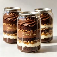Bocaux en plastique PET transparents avec logo imprimé, à ouverture facile par anneau de traction, pour sodas, gâteaux, milkshakes, desserts, jus et boissons, vente en gros