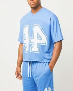 Cobalt Oversized Boxy Mesh <b>Batwing</b> 44 Hockey <b>Top</b> Baggy Tshirt Shorts Set Track Suits - Product Image 1