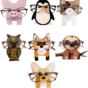 Support <span class=keywords><strong>à</strong></span> lunettes en bois créatif en forme d'animal, rangement, ornement, présentoir de bureau, salon, bureau, design moderne et simple, artisanat - Product Image 4