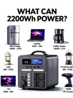Centrale Électrique Portable OEM 2000W 1500W 2400Wh, Générateur Solaire 220V pour Maison, Camping, Voyage, Urgence et Secours