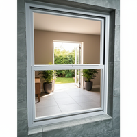 American Standard Fenêtres à guillotine double moderne à double vitrage coulissant en alliage d'aluminium Construction verticale en acier pour la maison