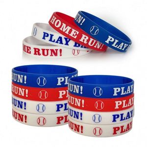 Bracelet de baseball en silicone, vente en gros, personnalisation de bracelets, bracelet de reconnaissance de groupe pour compétition, personnalisable - Product Image 1