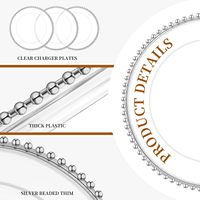 Assiettes rondes élégantes et luxueuses en plastique écologique avec perles dorées pour mariages et événements festifs, personnalisables