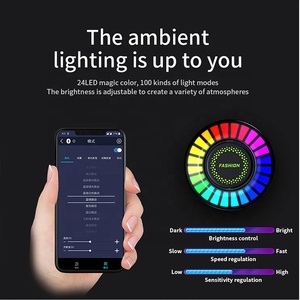 Mini luz decorativa de aromaterapia para coche F2, salida de aire Interior, perfume, música controlada por voz, luz de recolección rítmica RGB - Product Image 6