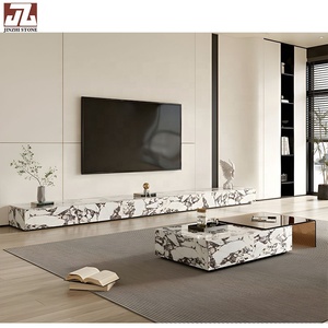 Muebles de Arte de <span class=keywords><strong>Viola</strong></span> Calacatta de estilo italiano, decoración de granja, mueble de TV de mármol, mesas, mesa artesanal para sala de estar - Product Image 4