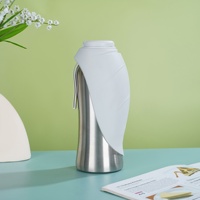 Nouvelle tasse isotherme en acier inoxydable pour animaux de compagnie, grande capacité, portable avec cordon pour les voyages
