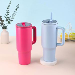 H5.0 40oz Travel Car Tumbler Handle Double Wall Stainless <b>Mug</b> <b>Lid</b> Straw Anti-Slip Custom Color - Product Image 5