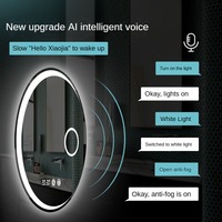 Modern Luxury Silver Mirror Bath Smart Wall Mirror LED Lights IP44 Touch Sensor Illuminated Magnifying Feature for Bathroom
