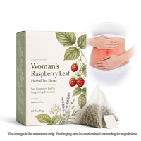 Thé aux feuilles de framboisier pour femmes |   Mélange bien-être quotidien doux pour les rituels de soins personnels pendant la période menstruelle |   Marque privée OEM