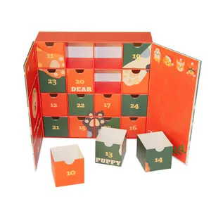 Creatieve Kerst Adventskalender Verpakking Geschenkdoos Eco Vriendelijke Custom Product Mysterie Verrassing Papieren Doos