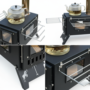 <span class=keywords><strong>Camping</strong></span> en plein air Barbecue Grill Poêle à bois <span class=keywords><strong>Camping</strong></span> intégré Cuisinière de table en acier inoxydable - Product Image 3