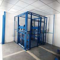 Équipement de levage de marchandises hydraulique personnalisé, élévateur de fret, monte-charge à rail de guidage pour entrepôt
