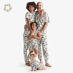 family matching pyjamas dog pyjamas Organic Cotton Matching Family Pajamas Eco-friendly dog pjs matching