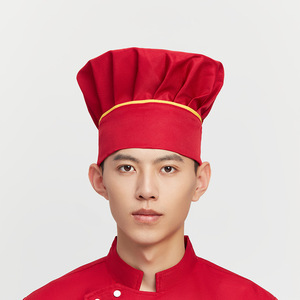 Algodón Cocina Ajustable Cook Imprimir Rojo Higiene Gorra Elástico Bordado Logo <span class=keywords><strong>Pizza</strong></span> Chef Sombrero Stitch-work - Product Image 4