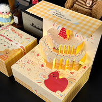 Boîte cadeau pliable 3D personnalisée avec impression créative, emballage surprise pour anniversaire et festival, couvercle en matériaux recyclés et éponge