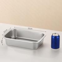 LIYUNDA Vente d'usine 201 Taille complète Rectangle en acier inoxydable 32*22 Métal Contenant alimentaire Plateau de service profond pour hôtel