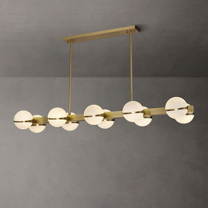 Lámpara colgante de latón, luz de techo de forma <span class=keywords><strong>rectangular</strong></span>, iluminación de <span class=keywords><strong>cocina</strong></span>, candelabro moderno de lujo para el hogar - Product Image 2