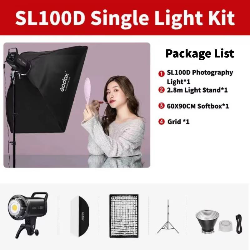 SL100D + softbox grille 60x90cm + trépied 2,8m