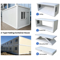 Mini-maison mobile préfabriquée pliable et empilable, prête à l'emploi, 1 chambre, transportable, petite maison pliable préfabriquée