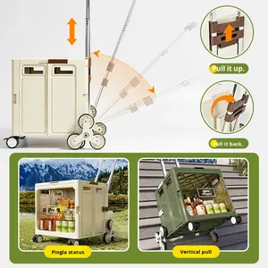 <span class=keywords><strong>Carrito</strong></span> de supermercado <span class=keywords><strong>plegable</strong></span> pequeño y moderno de gran capacidad para el hogar, picnics al aire libre, Camping, <span class=keywords><strong>carrito</strong></span> de compras <span class=keywords><strong>plegable</strong></span> de PP tirado a mano para - Product Image 3