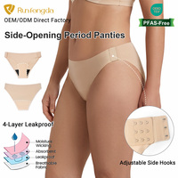 Ropa Interior Menstrual con Cierre de Gancho y Ojal Ajustable, Certificación OEKO-TEX, Reutilizable, 4 Capas, a Prueba de Fugas, Sin Costuras
