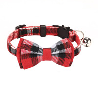 Collier pour chat à motif écossais, lot de 8, avec nœud papillon central, boucle de sécurité détachable, clochette, réglable, ensemble cadeau pour chaton