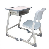 Ensemble de mobilier scolaire moderne de haute qualité, réglable, en acier, avec bureau et chaise pour étudiants, mobilier de classe