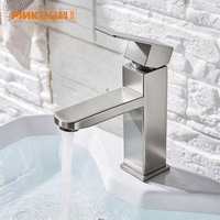 Robinet de salle de bain économique moderne à poignée unique, monotrou, en acier inoxydable, avec finition céramique, à poser sur le plan, avec garantie de 5 ans, gris anthracite