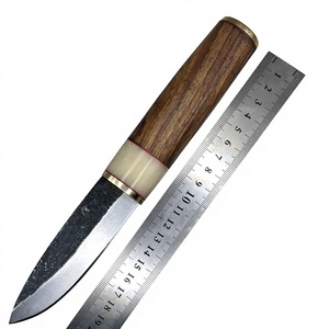 Couteaux Rajput de qualité industrielle personnalisables OEM, couteau de chasse à lame fixe en acier Damas, manche en bois, pointe tombante, 22 cm - Product Image 1