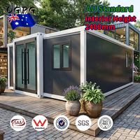 Casa Modular Prefabricada de 20 pies, 30 pies, 40 pies, Estándar Australiano, Dos Dormitorios, Casa Contenedor Prefabricada de Lujo Expandible