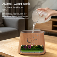 Diffuseur d'arômes à flamme simulée de 260 ml, diffuseur d'huile à ultrasons à brume froide avec lumière LED à 8 couleurs changeantes