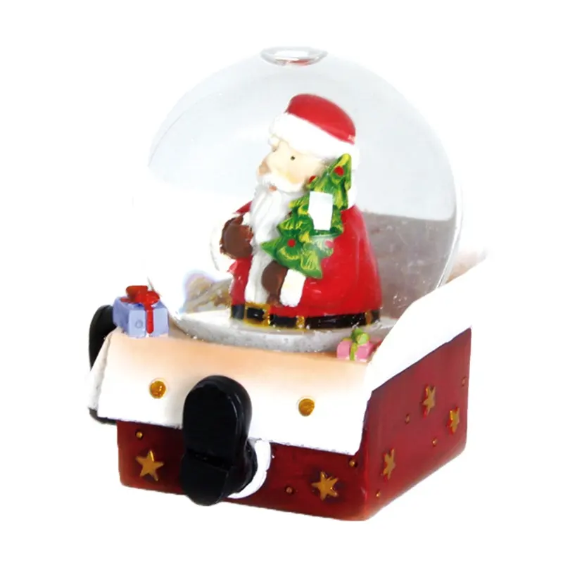 Factory Wholesale Holiday Gifts Resin Crafts Snowball Christmas Snow Ball Custom xmas Decoration Snow Globe Decor Santa Claus