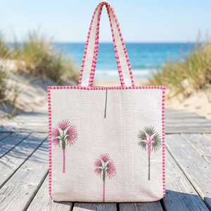 Sac fourre-tout matelassé à motif floral avec tissu rembourré et poignées d'épaule, sac à main élégant et décontracté pour le shopping, les voyages et l'usage quotidien - Product Image 3