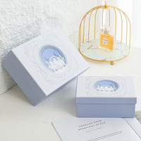 Boîte cadeau imprimée écologique en gros, motif artistique, pour emballage de cadeaux de fêtes