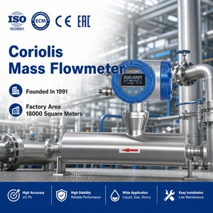 Débitmètre massique Coriolis sanitaire haute précision 0,1 %, conception à tube droit DN15 à DN50, acier inoxydable 316L, connexion Tri-Clamp Ex d IIC T6 - Product Image 4
