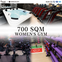 Equipo de Gimnasio Comercial Completo, Cobertura de 700 m², Accesorios, Prensa de Piernas, Máquinas de Sentadillas y Glúteos, Solución Completa para Gimnasios