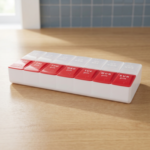 Organizer settimanale con formato orario per cicli multivitaminici, custodie per pillole, modello 126374-1, senza marchio - Product Image 3