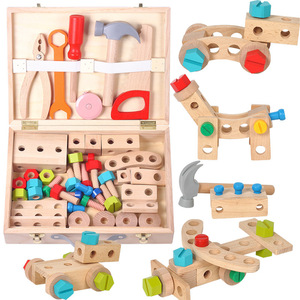 Cross-Border Wooden Simulation Repair Toolbox Children's Educational <b>Toys</b> Boys Girls Ages 4-6 Baby Little Carpenter Hands-On - Product Image 4